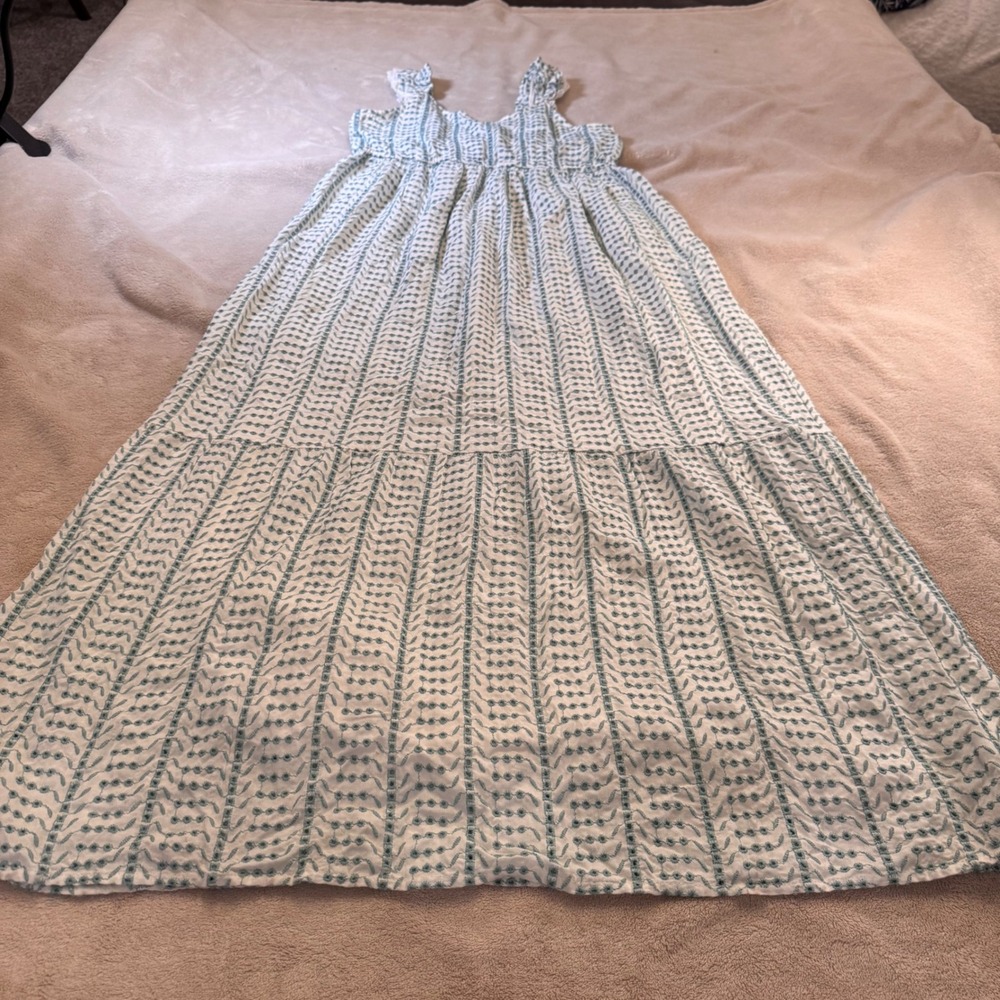 Jessica Simpson Cottagecore Prairie Embroidered Meadow Milkmaid Dress SZ L - Picture 13 of 16